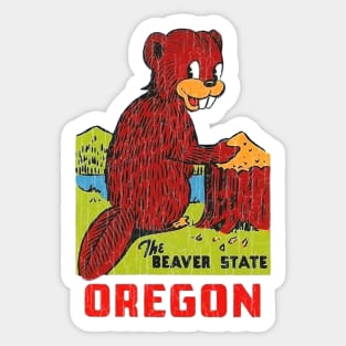 Oregon Beaver State Distressed Vintage Sticker